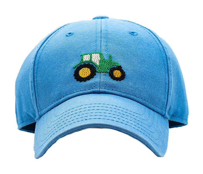 Kid's Needlepoint Hat - Blue Tractor Hats Harding Lane 