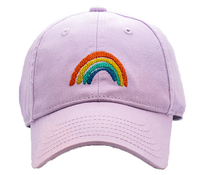 Kid's Needlepoint Hat - Rainbow on Lavender Hats Harding Lane 