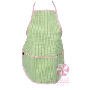 Kids Seersucker Art Smock Smock Mint Sweet Pea 