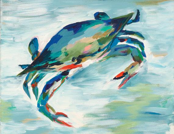 Kim Hovell Prints 5 x 7 Artwork Kim Hovell Maryland Blue Crab Print Only 