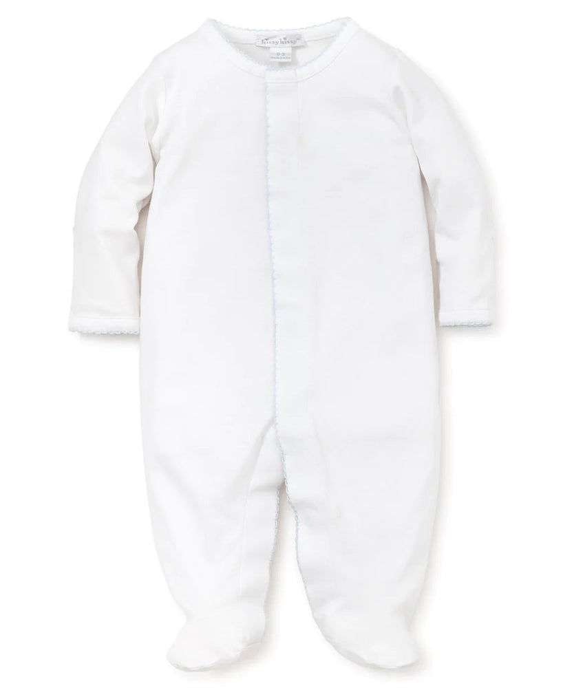 Kissy Basics Footie - White with Blue Boy Footie Kissy Kissy 