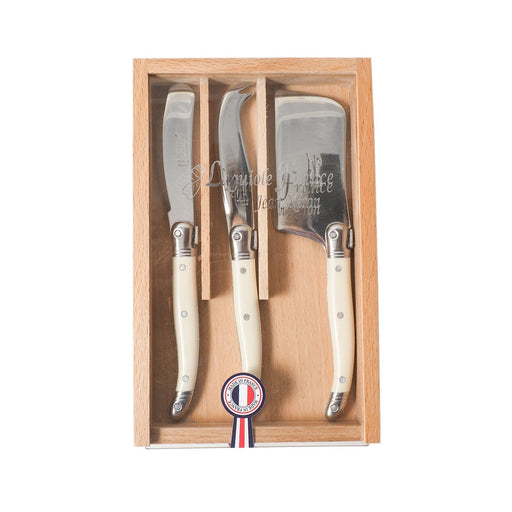 Laguiole Mini Ivory Cheese Utensils in Wooden Box Knives Kiss That Frog 