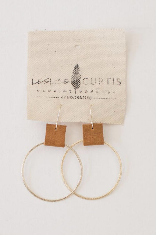 Laura Leather Hoop Earrings Earrings Leslie Curtis Jewelry Saddle 