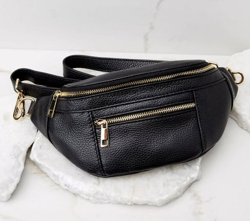 Leather Crossbody Fanny Pack Bags and Totes Germán Fuentes Black 