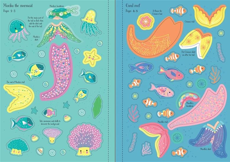 Little Sticker Dolly Dressing - Mermaids Book Usborne 