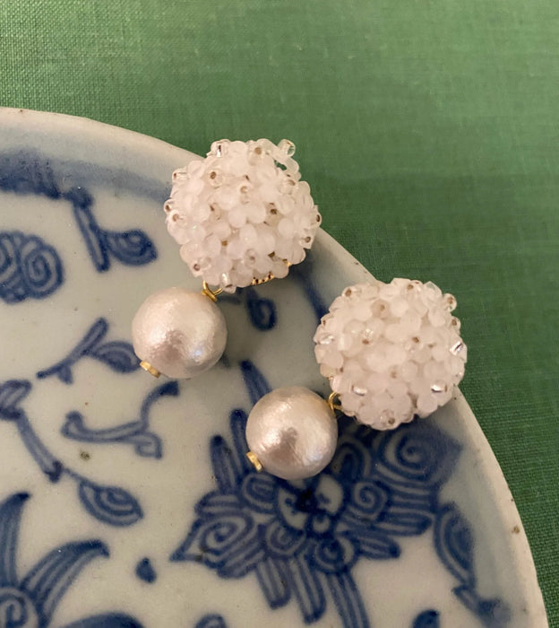 Liz Cotton Pearl White Earrings Earrings M Donohue 
