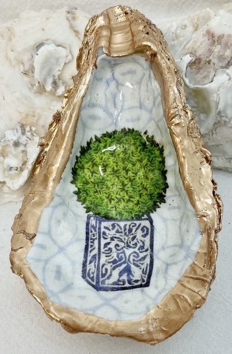 Low Country Oyster Shell Ring Dish Oyster Dish Low Country Linens Boxwood 