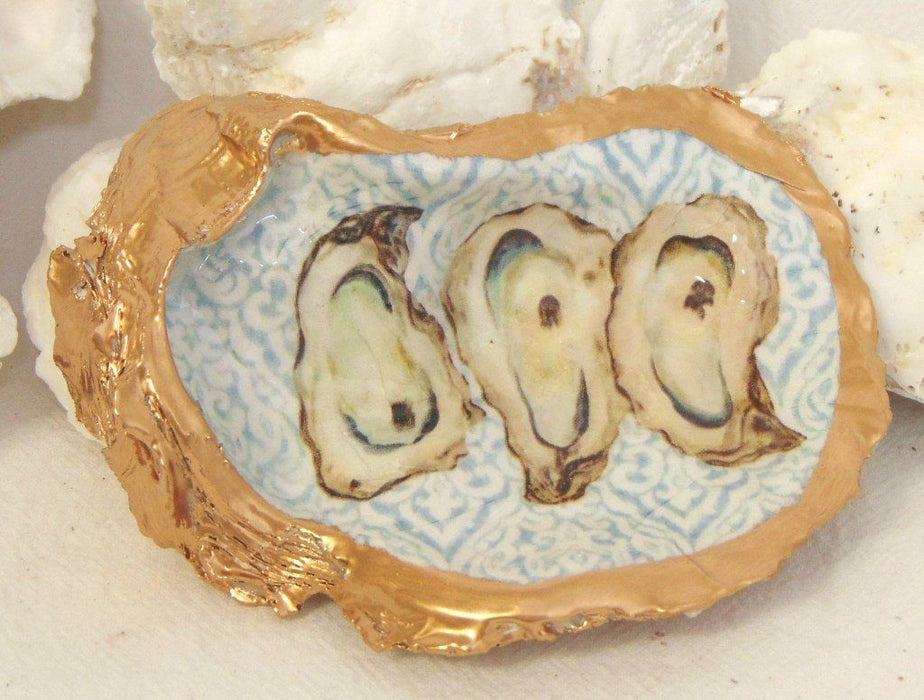Low Country Oyster Shell Ring Dish Oyster Dish Low Country Linens Triple Oyster 