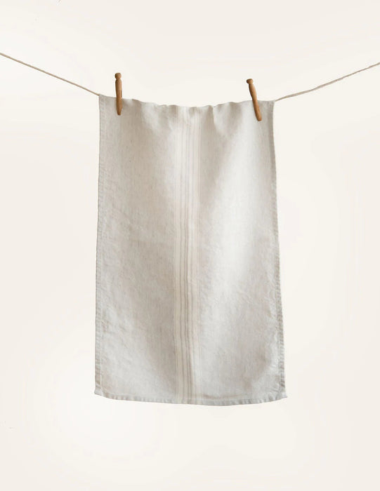 Maison Tea Towels Tea Towels Linen Way Grey with White Stripes 