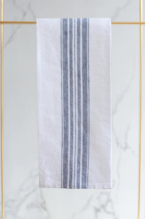 Maison Tea Towels Tea Towels Linen Way White with Blue Mirage Stripes 
