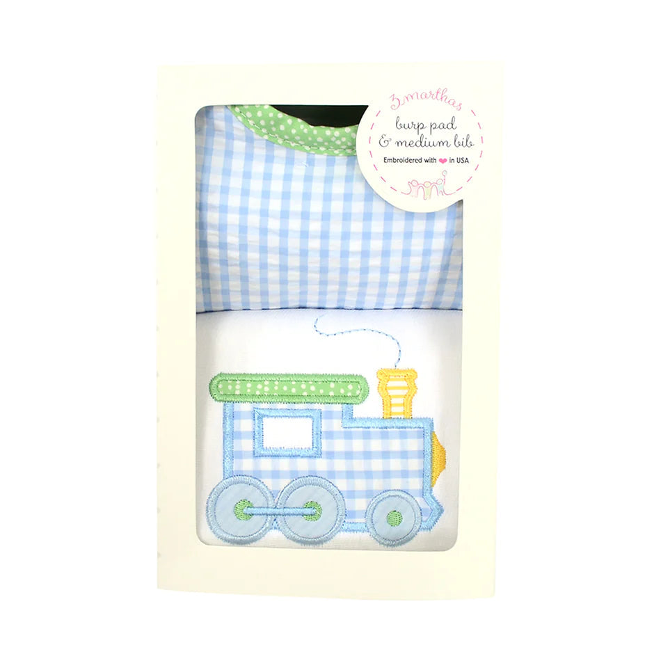 Med Bib and Burp Set Burp Cloths 3 Marthas Train 