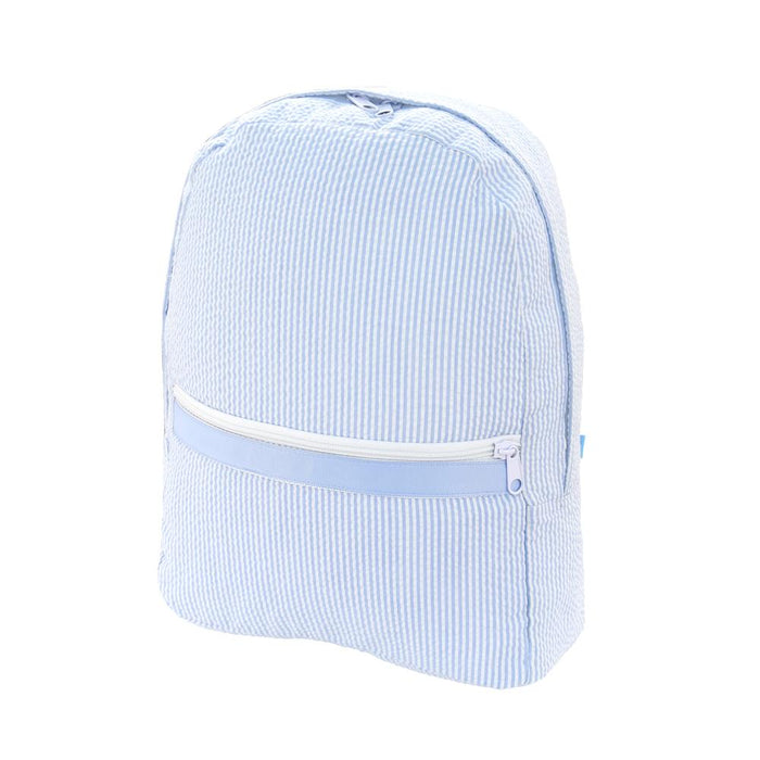 Medium Backpack Backpacks OhMint Light Blue Seersucker