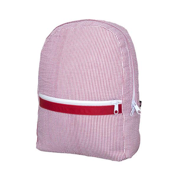 Medium Backpack Backpacks OhMint Red Seersucker