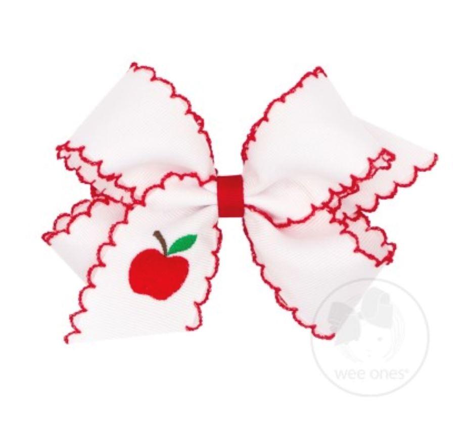 Medium Moonstitch Harvest Bow - Apple Hair Bows WeeOnes 