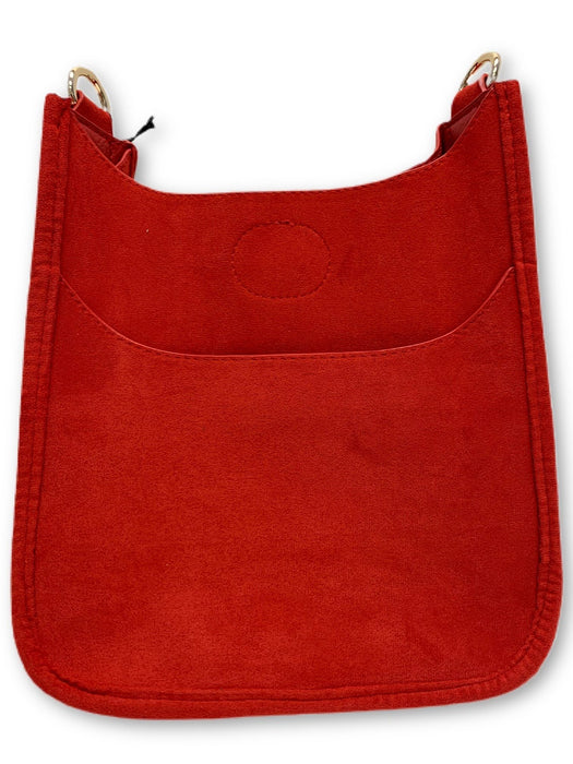Medium Suede Messenger Bag Bags and Totes Ahdorned Red 
