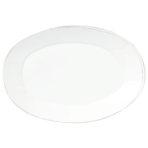 Melamine Lastra White Oval Platter Serving Piece Vietri 