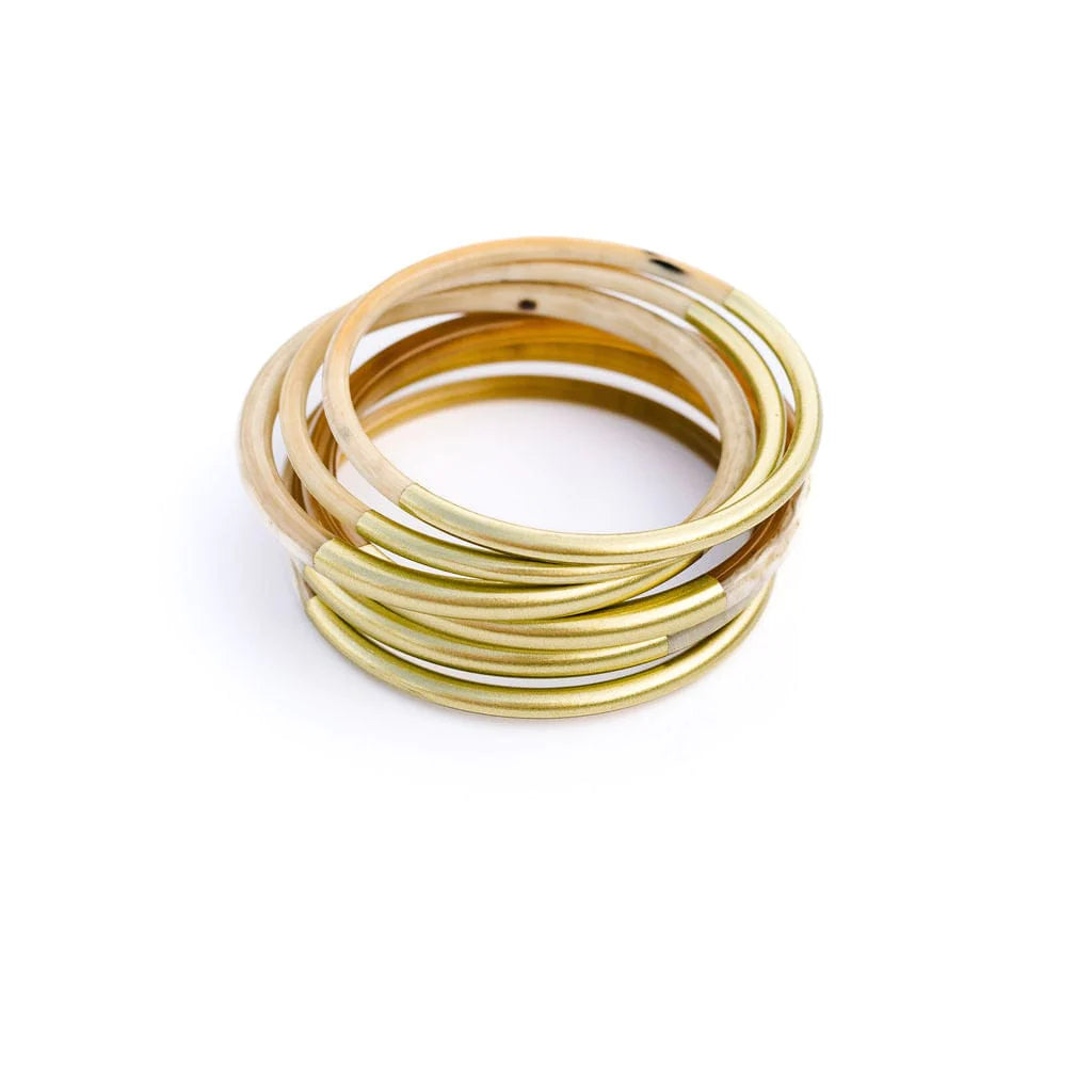 Metallic Gold Mix Bangle Set Bracelets Sunshine Tienda 