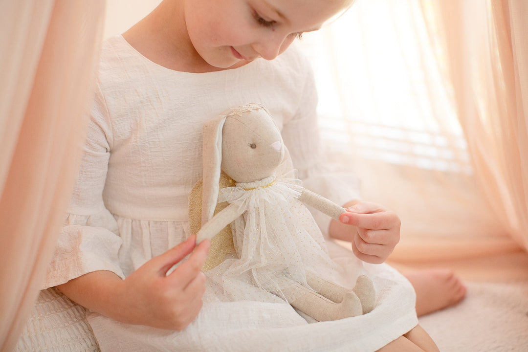Mini Angel Bunny - Ivory Stuffed Animal Alimrose 