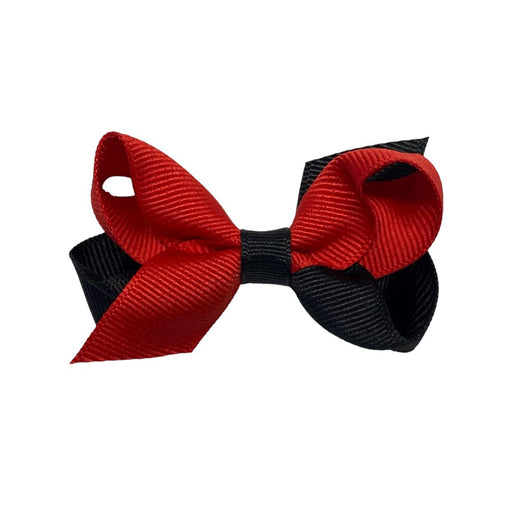 Mini Colorblock Hair Bow Hair Bows WeeOnes Red and Black 
