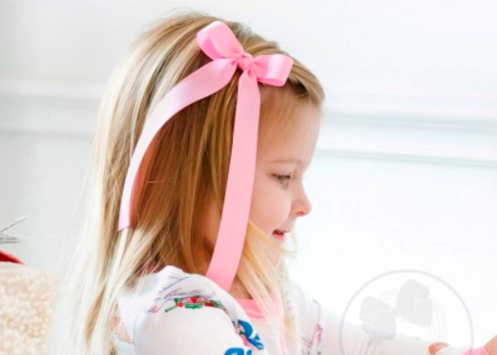 Mini Grosgrain Bow with Streamer Tails Hair Bows WeeOnes 