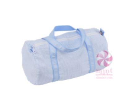 Mini Seersucker Duffle Bags and Totes Mint Light Blue 