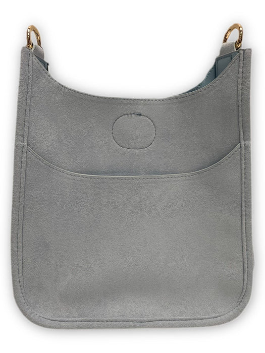 Mini Suede Messenger Bag Bags and Totes Ahdorned Light Blue 