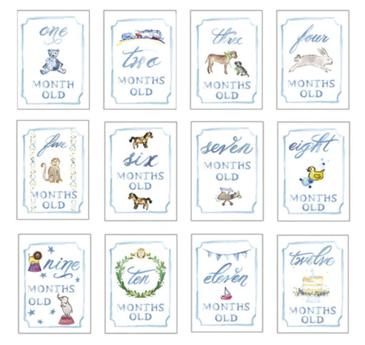 Month by Month Baby Boy Cards Stationery Over The Moon 
