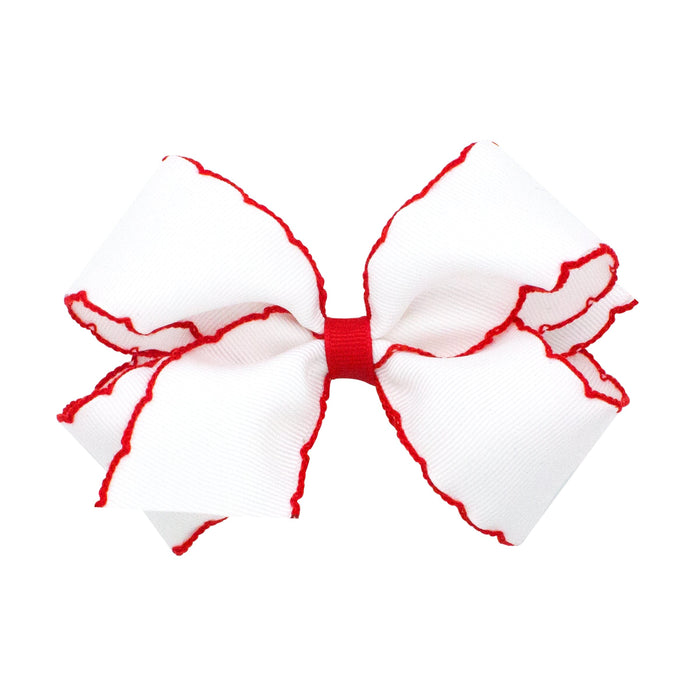 Moonstitch Bow - Medium Hair Bows WeeOnes Red 
