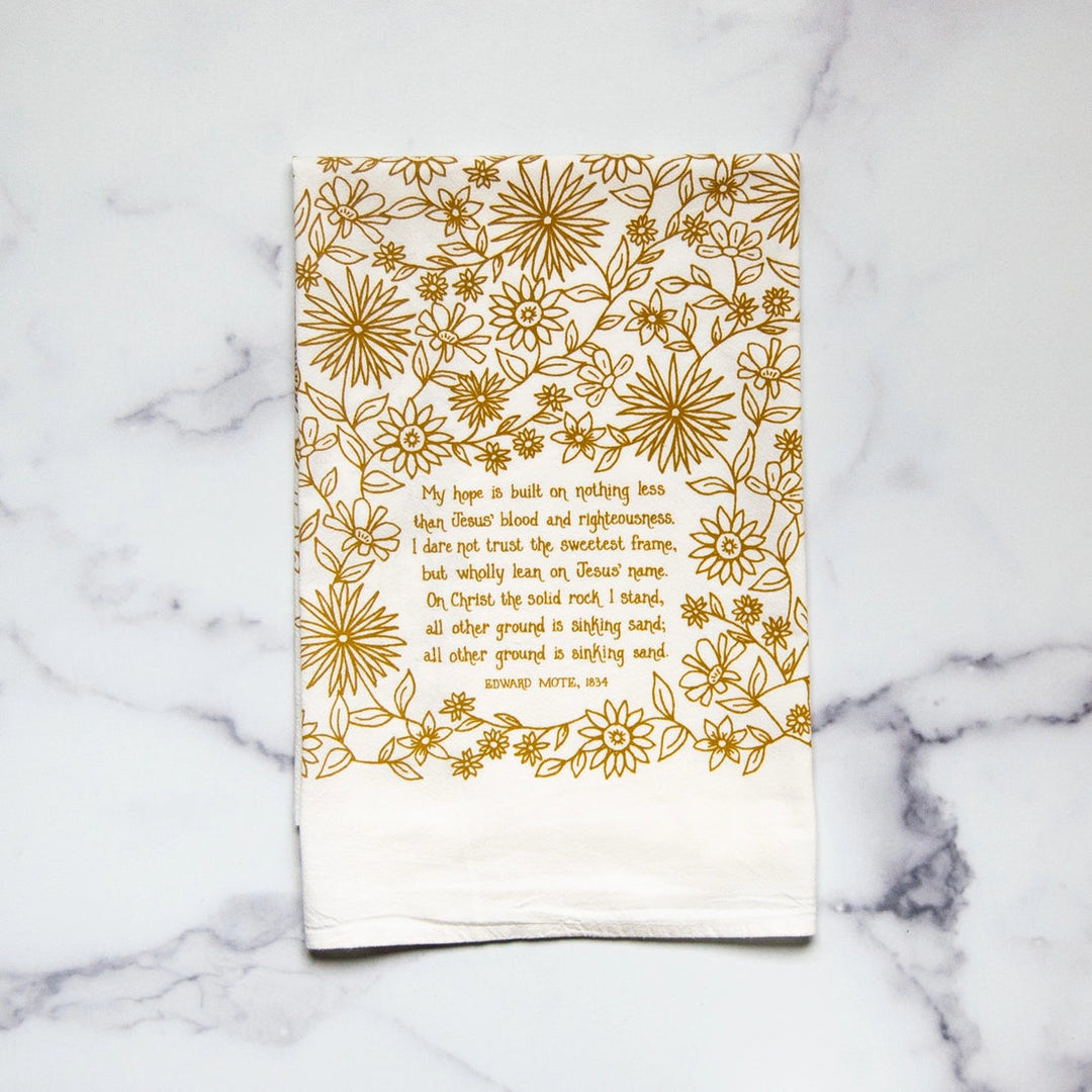My Hope is Built Hymn Tea Towel Kitchen Towels Little Things Studio 