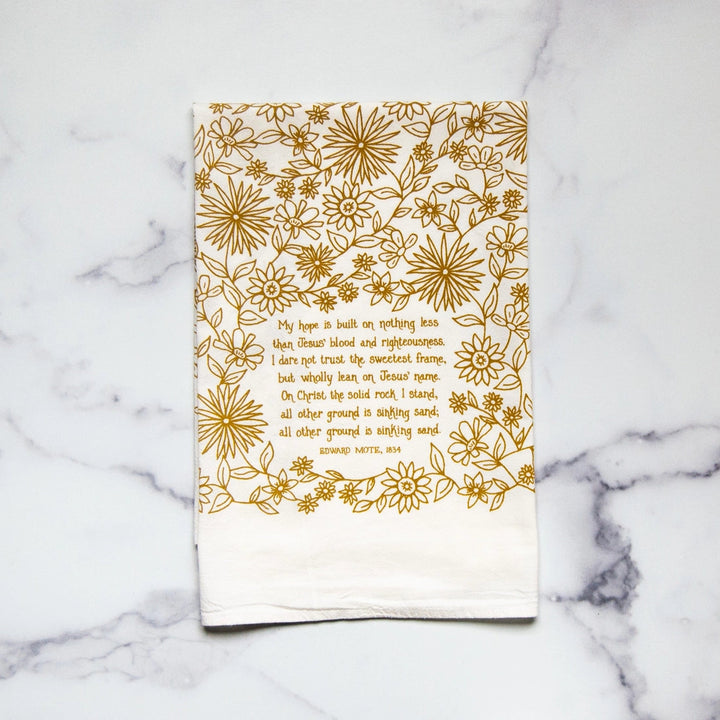 My Hope is Built Hymn Tea Towel Kitchen Towels Little Things Studio 