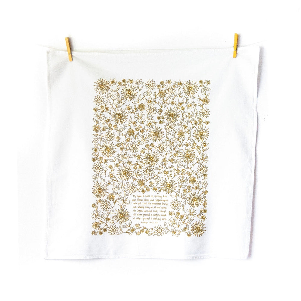 My Hope is Built Hymn Tea Towel Kitchen Towels Little Things Studio 