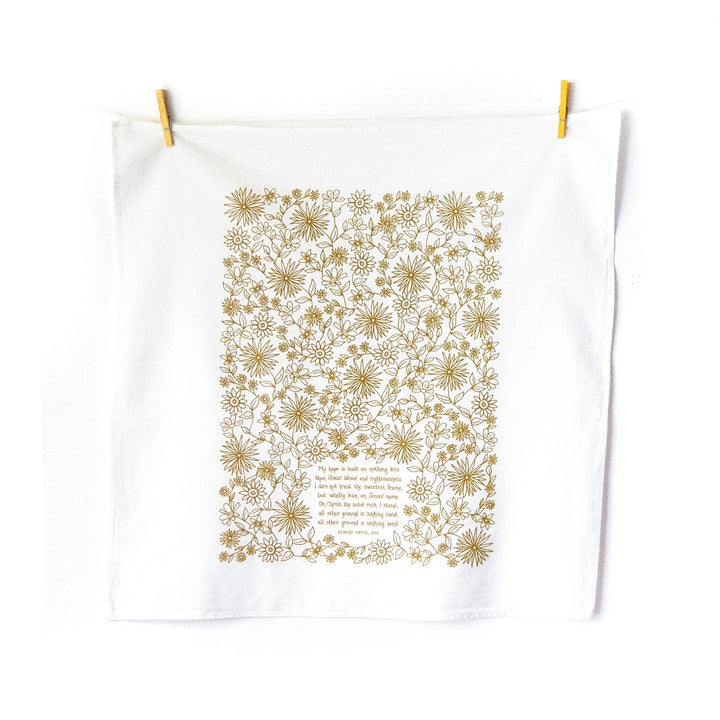My Hope is Built Hymn Tea Towel Kitchen Towels Little Things Studio 