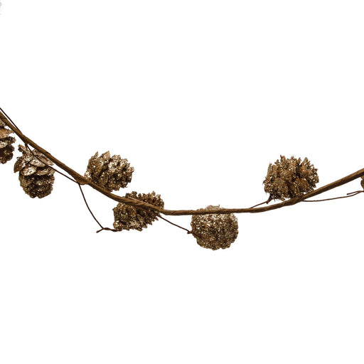 Natural Pinecone Garland with Glitter Christmas Decor Creative Co-Op 