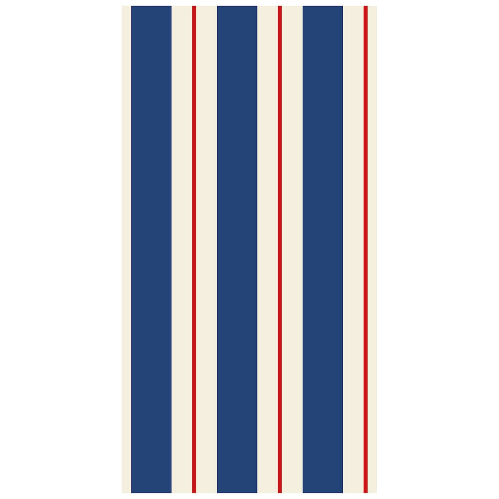 Navy and Red Awning Paper Guest Towels Paper Napkins Caspari 