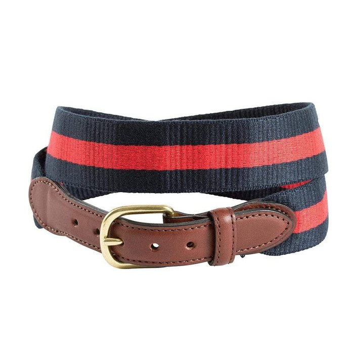 Navy and Red Stripe Belt Belt Preston Belts 