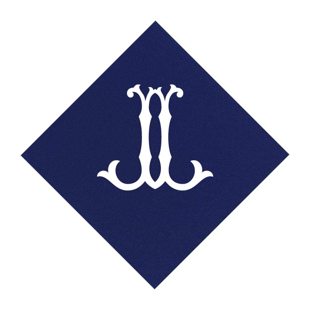 Navy Cocktail Napkins- Single Initial Paper Napkins Print Appeal J 