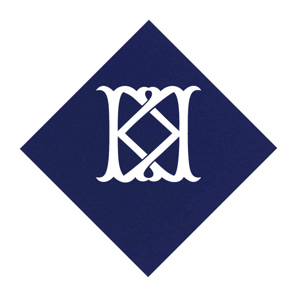 Navy Cocktail Napkins- Single Initial Paper Napkins Print Appeal K 