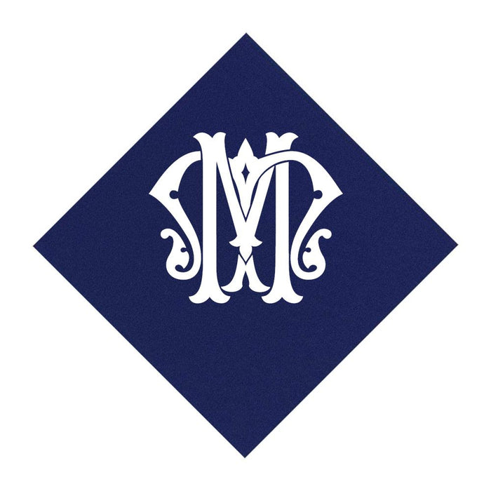 Navy Cocktail Napkins- Single Initial Paper Napkins Print Appeal M 
