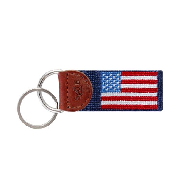Needle Point Key Fob Key Fobs Smathers and Branson American Flag