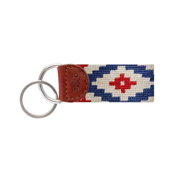 Needle Point Key Fob Key Fobs Smathers and Branson Gaucho Rojo Diamond Pattern