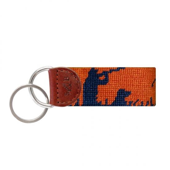 Needle Point Key Fob Key Fobs Smathers and Branson Orange/Blue Hunting