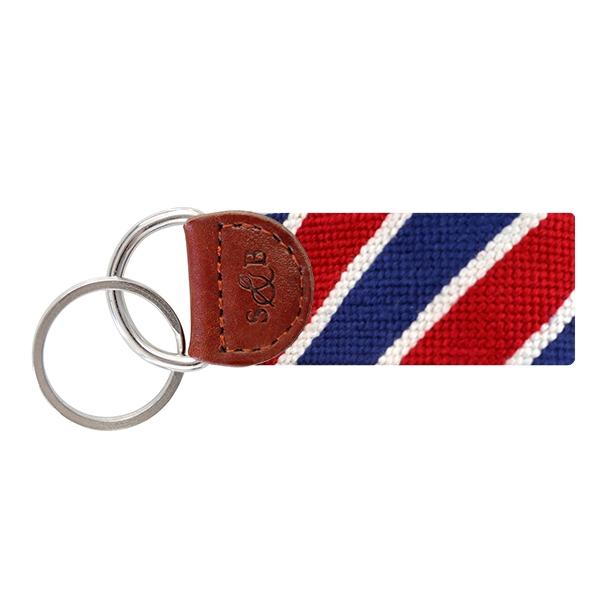 Needle Point Key Fob Key Fobs Smathers and Branson Patriotic Stripes