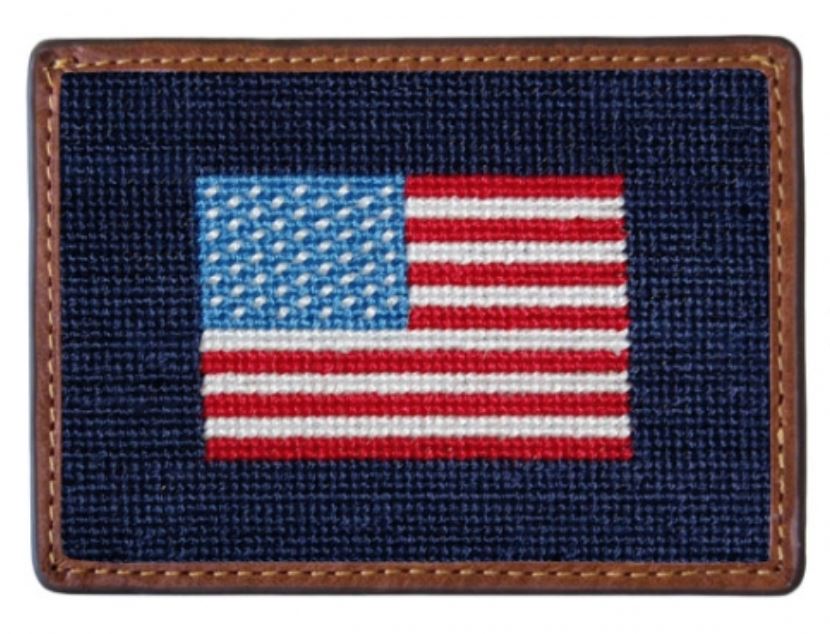 Needlepoint Credit Card Wallet Wallets Smathers and Branson American Flag 