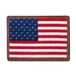 Needlepoint Credit Card Wallet Wallets Smathers and Branson Big American Flag 