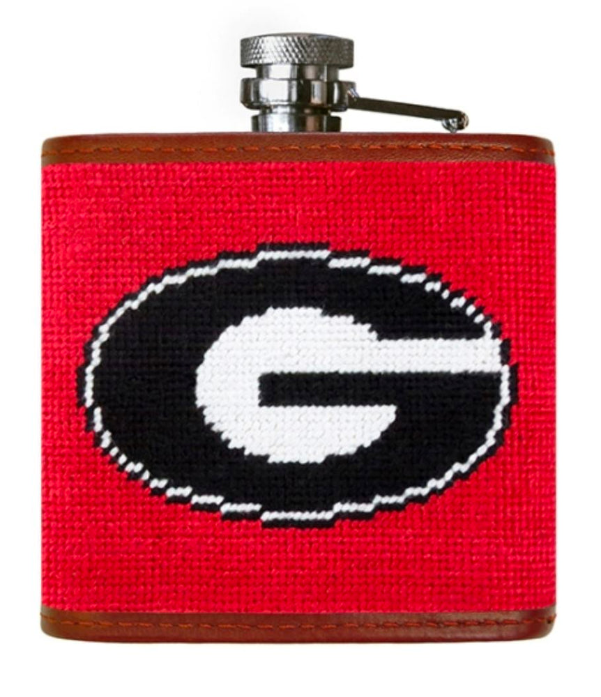 Needlepoint Flask Flask Smathers and Branson Georgia - Red 