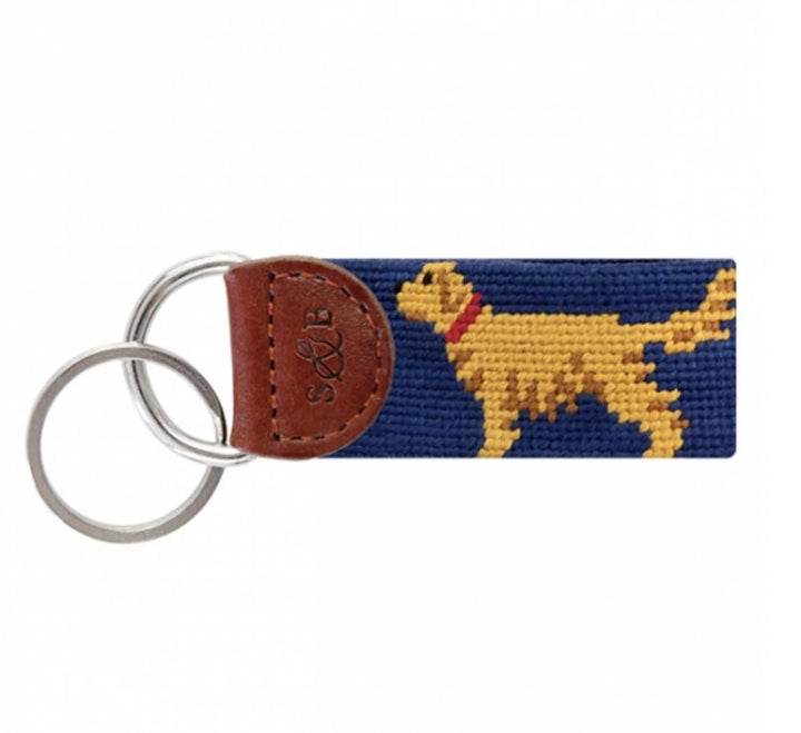 Needlepoint Key Fob Key Fobs Smathers and Branson Golden Retriever 