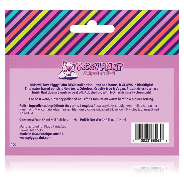 Neon 4 Color Box Set Nail Polish Piggy Paint 