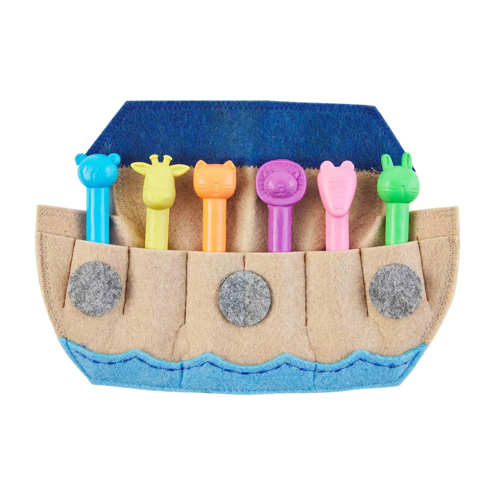 Noah's Ark Crayon Holder Set Activity Toy MudPie 