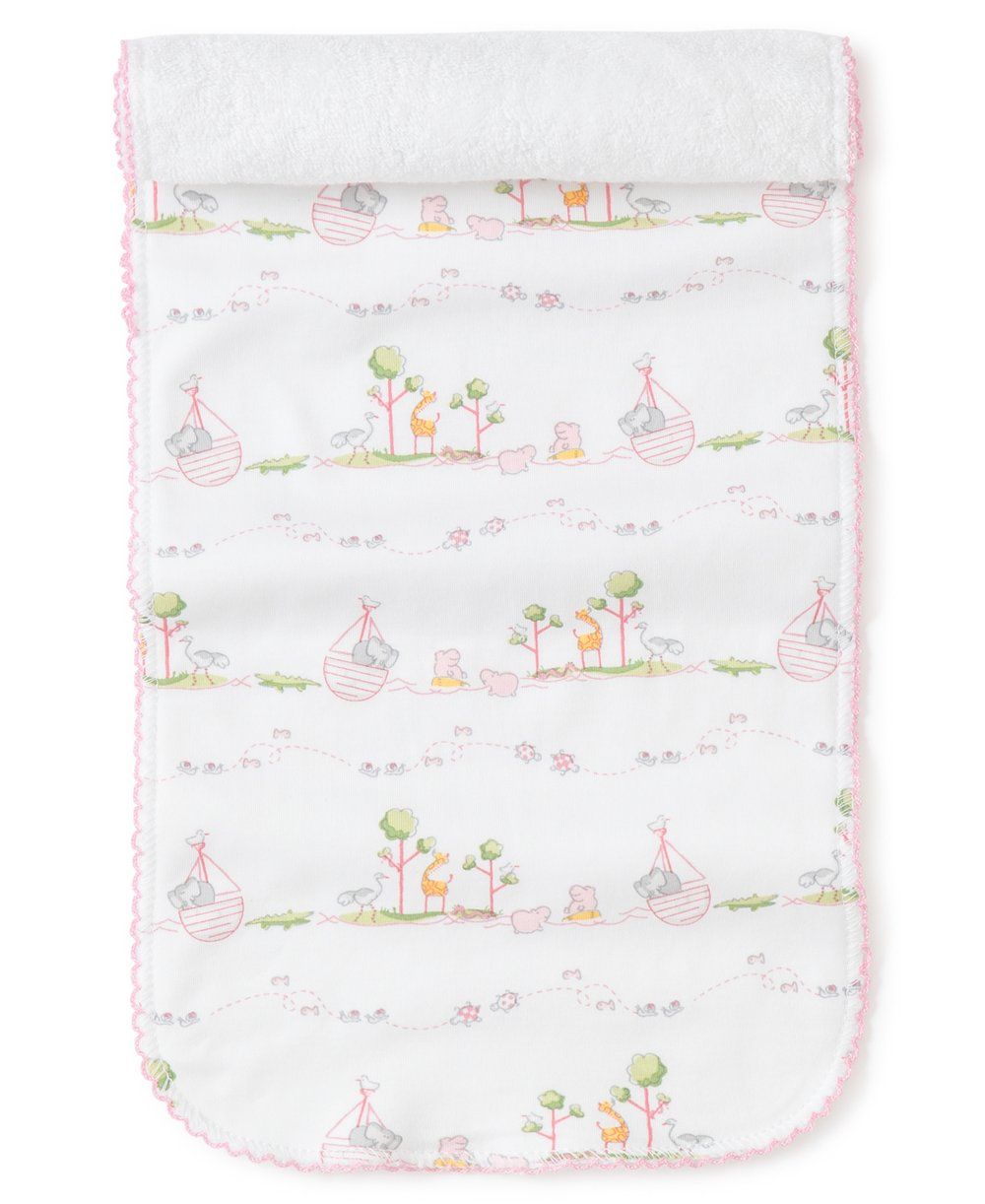 Noah's Ark Pink Burp Cloth Burp Cloths Kissy Kissy 