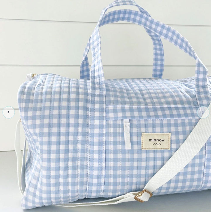 Oasis Blue Gingham Weekender Bag Bags and Totes Minnow 